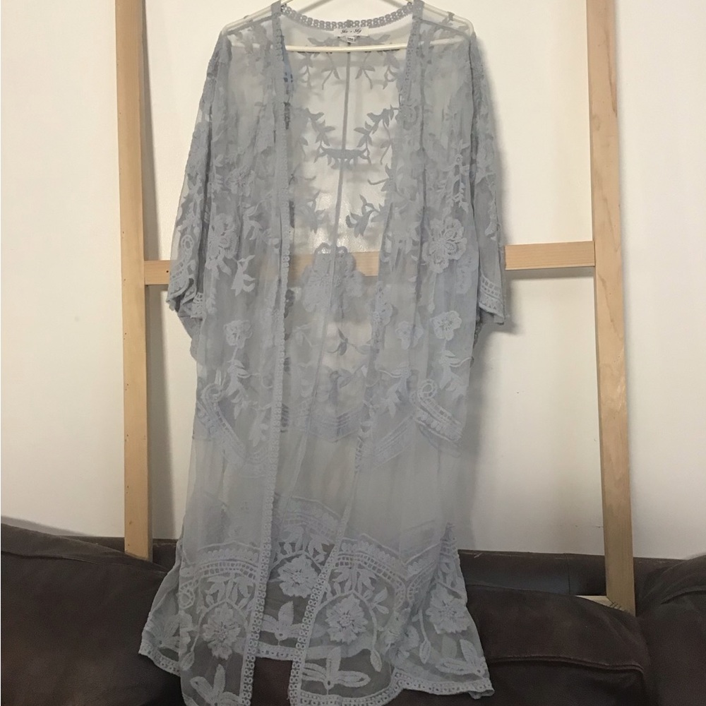 She plus Sky long light blue shawl Preloved clean condition